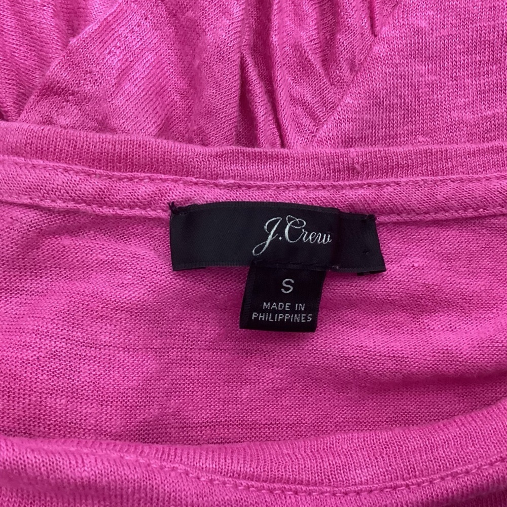 J. Crew Ruffle Back Linen Tee Size Small - Picture 3 of 6
